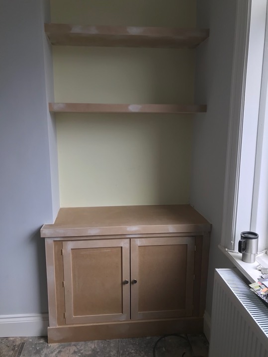 MDF Alcove unit with Floating shelves Harrison Fine Woodwork Lee
