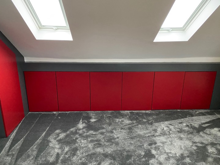 Kids room loft conversion eaves storage