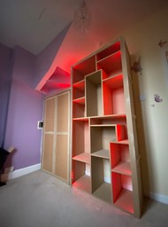 Kids room wardrobe and shelving