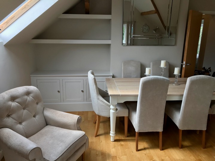 Modern shaker alcove in loft space
